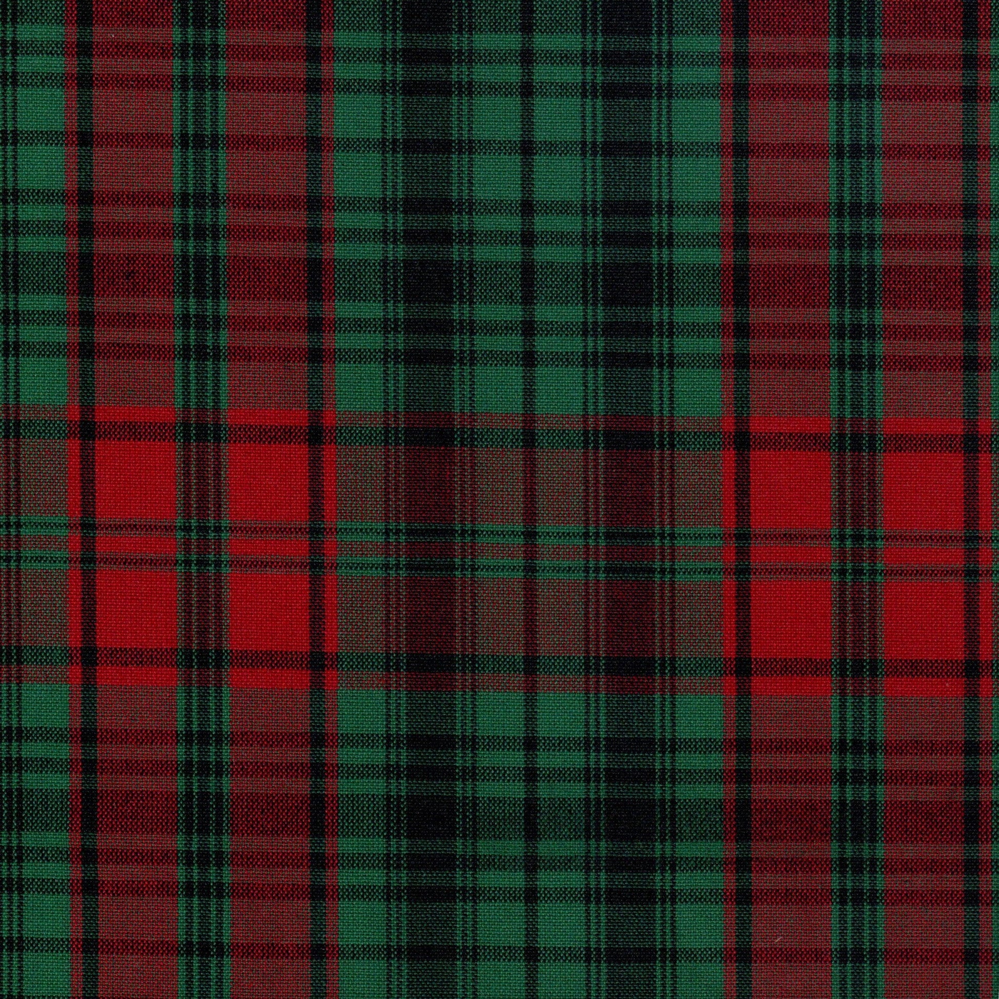 Tela Dacron SchoolLine 13002140 para uniformes; tejido a cuadros rojo, verde y negro.