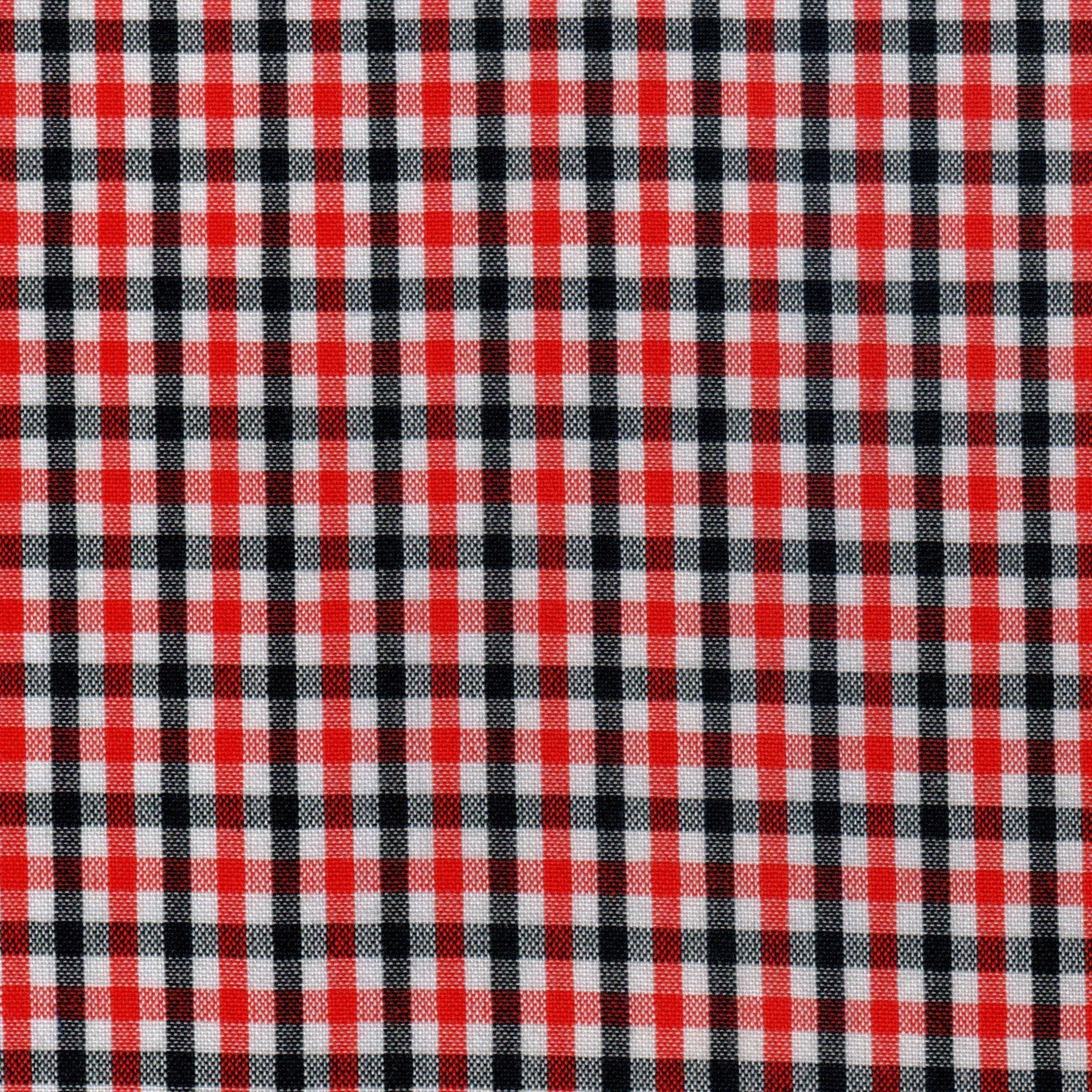 Tela 13002145 Dacron SchoolLine: tela a cuadros rojo, negro y blanco para uniformes escolares e institucionales