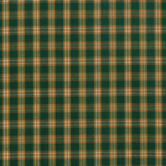 Tela SchoolLine 13002154 Dacron para uniformes escolares; tela verde y naranja a cuadros.