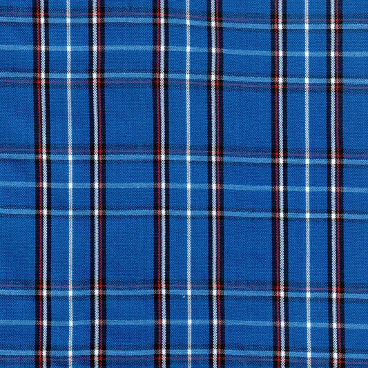 Tela 13002155 Dacron uniforme de SchoolLine: tejido azul a cuadros, ideal para uniformes escolares e institucionales.