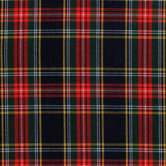 Tela 13002157 Dacron uniforme de SchoolLine en tartán a cuadros rojo, negro, verde y amarillo; ideal para uniformes escolares e institucionales