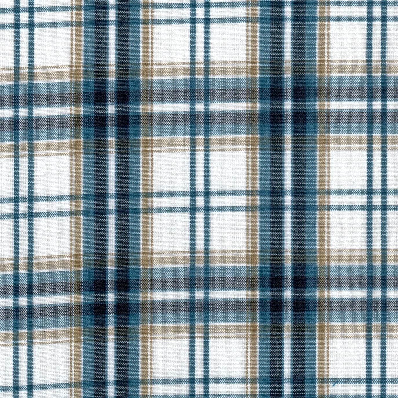 Tela 13002165 Dacron de SchoolLine: tela a cuadros azul/beige/blanco para uniformes escolares.