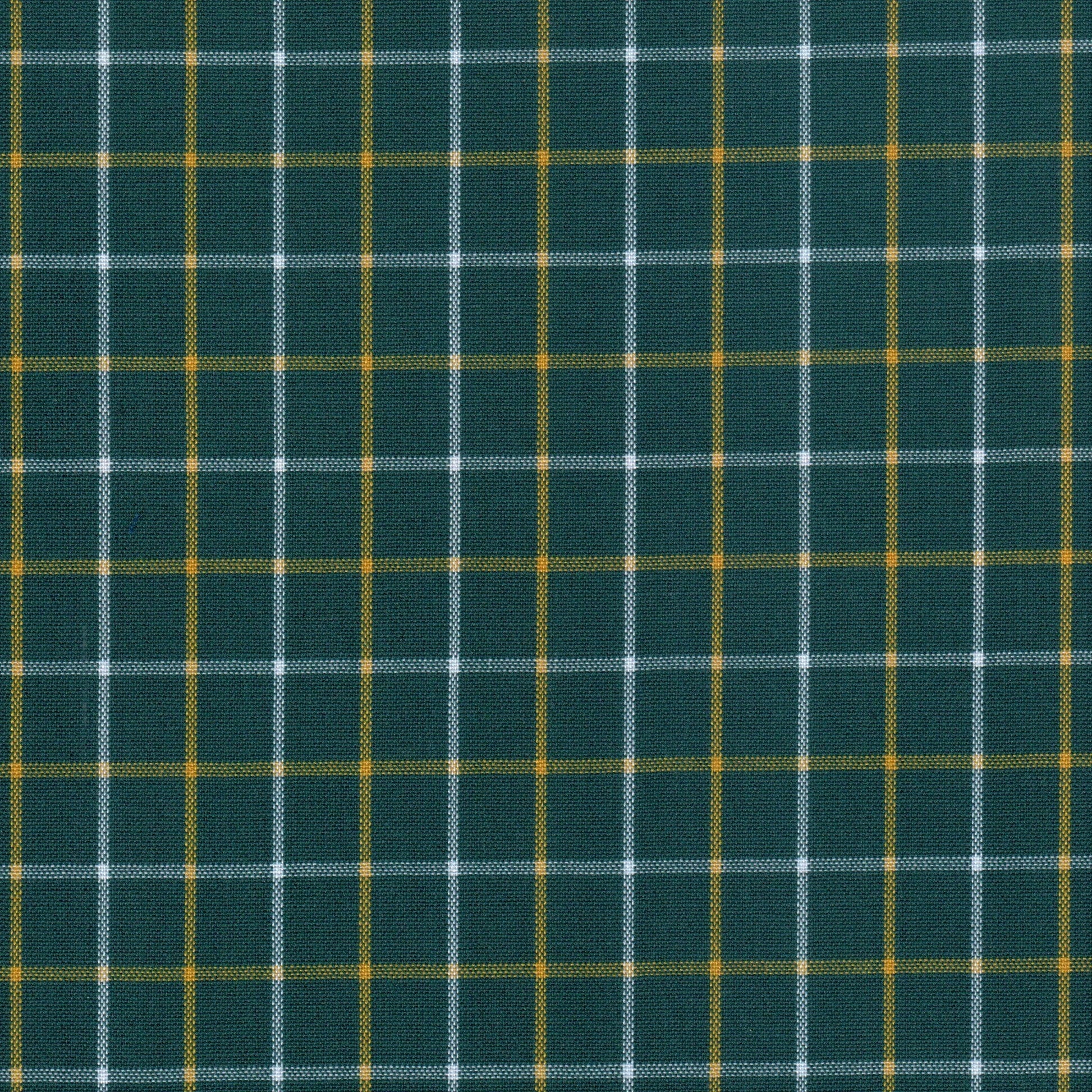 Tela Dacron 13002166 SchoolLine: tela a cuadros verde oscuro, blanco y mostaza para uniformes escolares e institucionales