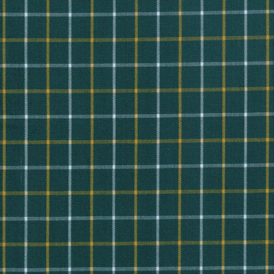 Tela Dacron 13002166 SchoolLine: tela a cuadros verde oscuro, blanco y mostaza para uniformes escolares e institucionales