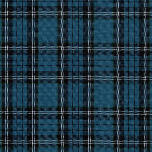 Tela Dacron tartán azul con cuadros negros y verde, de SchoolLine, para uniformes escolares e institucionales.