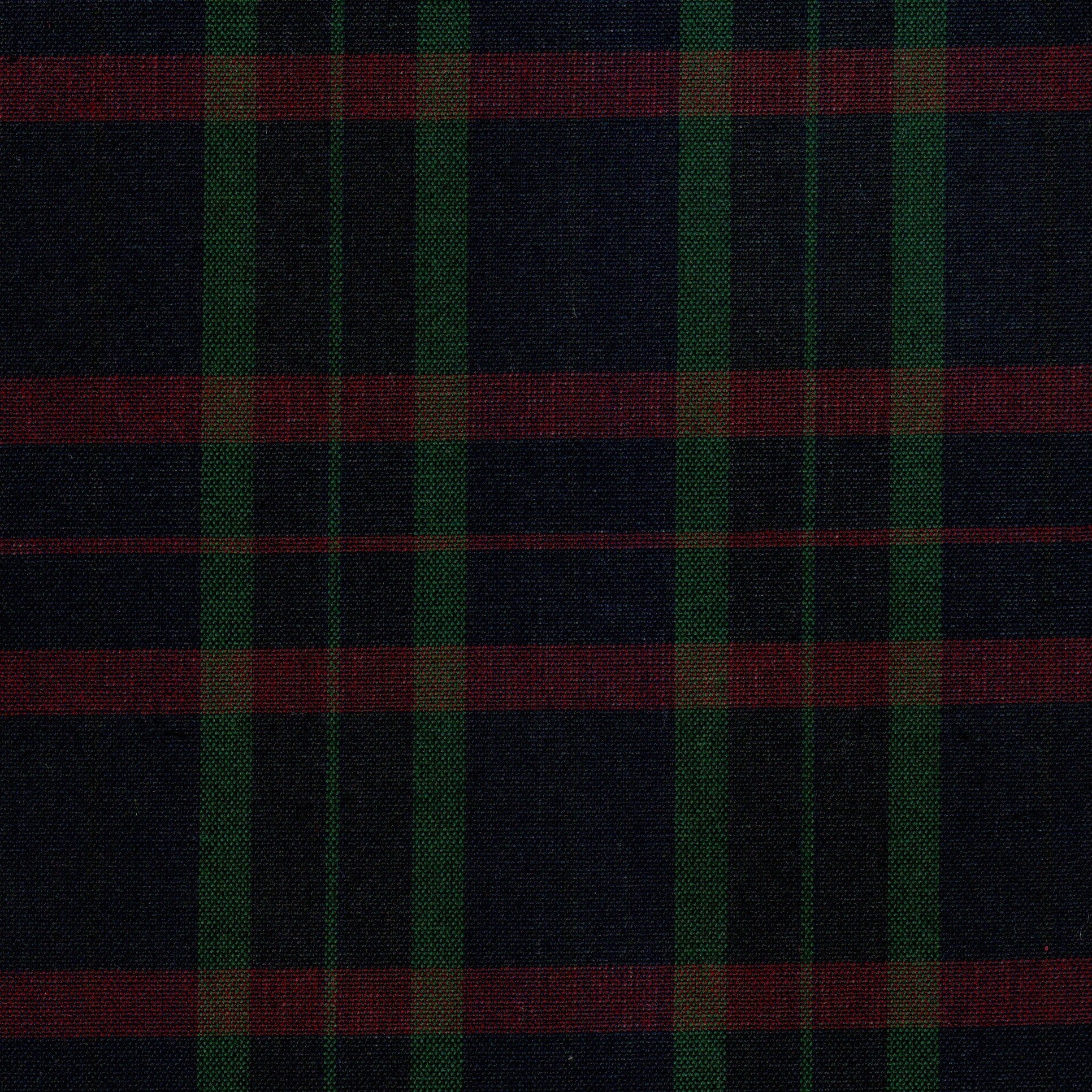 Tela SchoolLine 13002174, poliéster duradera en tartán azul marino con rayas verde y rojo para uniformes escolares.