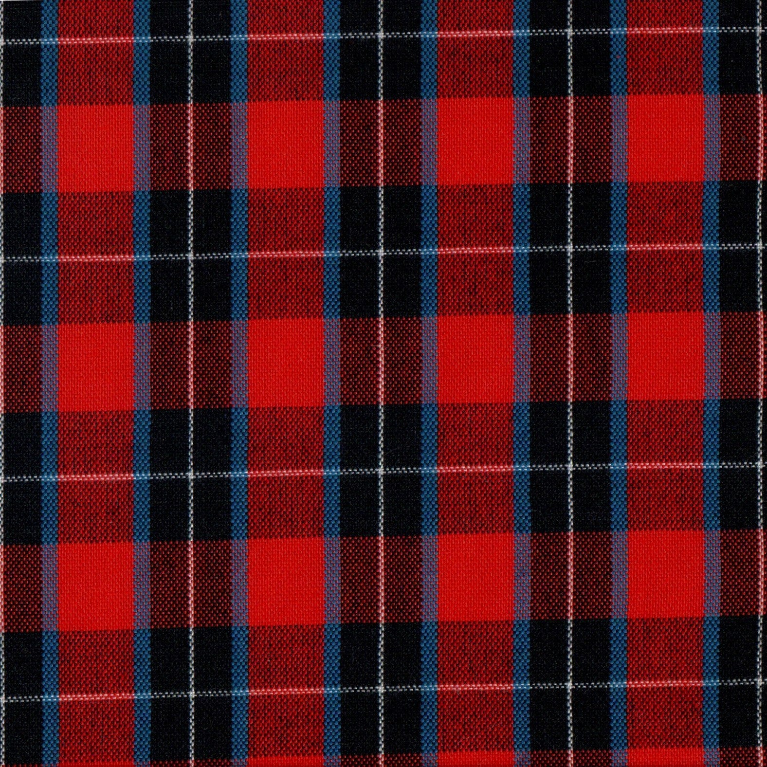 Tela 13002178 Dacron SchoolLine: tela a cuadros rojo, negro y azul para uniformes escolares e institucionales