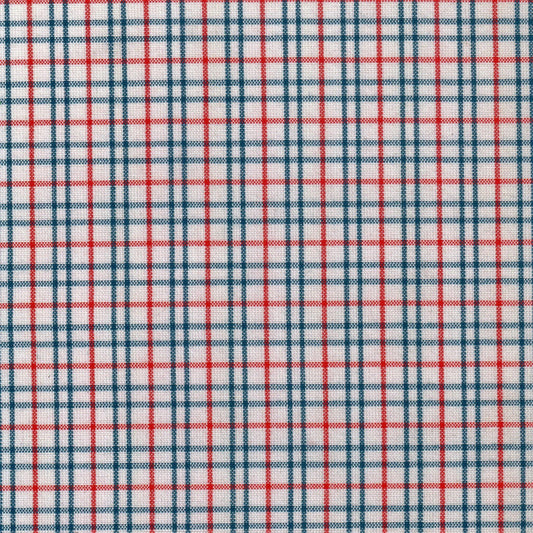Tela Dacron uniforme SchoolLine, diseño tartán rojo y azul en cuadros, ideal para uniformes escolares e institucionales
