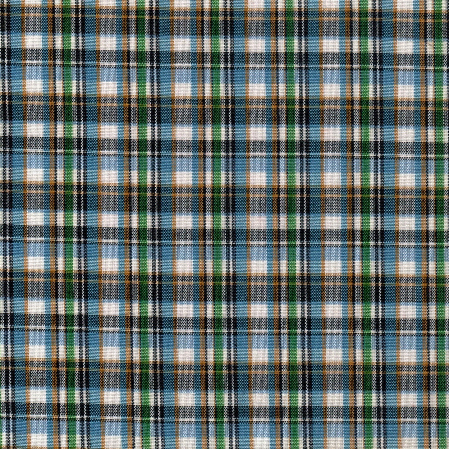 Tela Dacron SchoolLine 13002180 en estampado a cuadros verde, azul y blanco, ideal para uniformes escolares e institucionales.