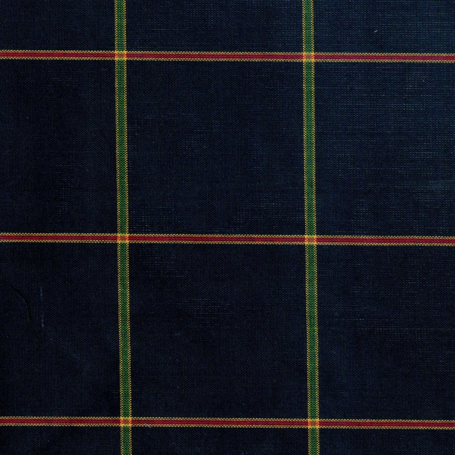 Tela Dacron para uniformes azul marino con cuadros verde y rojo; tela escolar SchoolLine