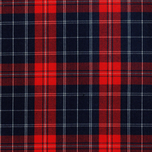Tela 13002200 Dacron uniforme de poliéster, tartán rojo y azul marino, ideal para uniformes escolares SchoolLine.