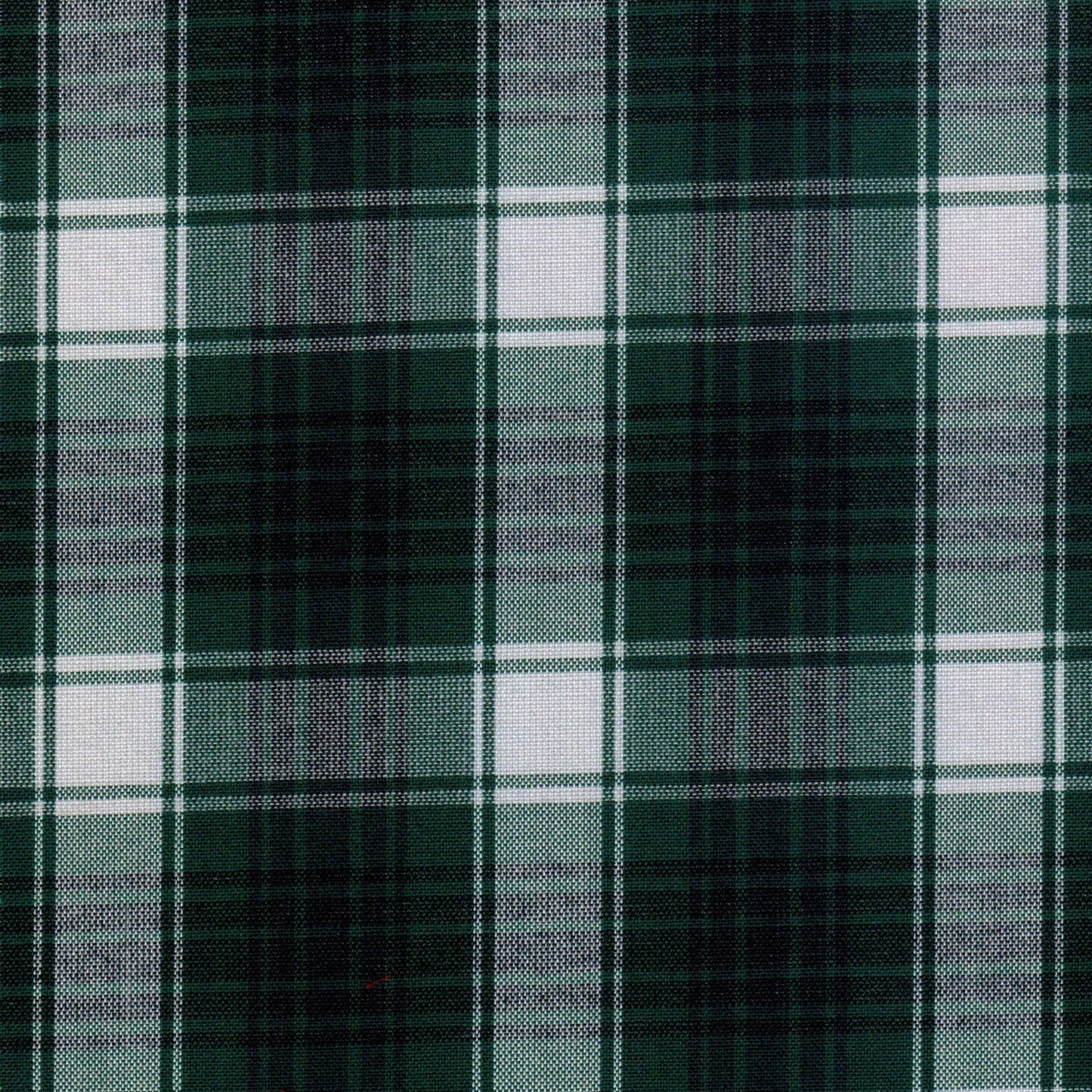 Tela SchoolLine Dacron; tela de cuadros verde y blanco para uniformes escolares e institucionales.