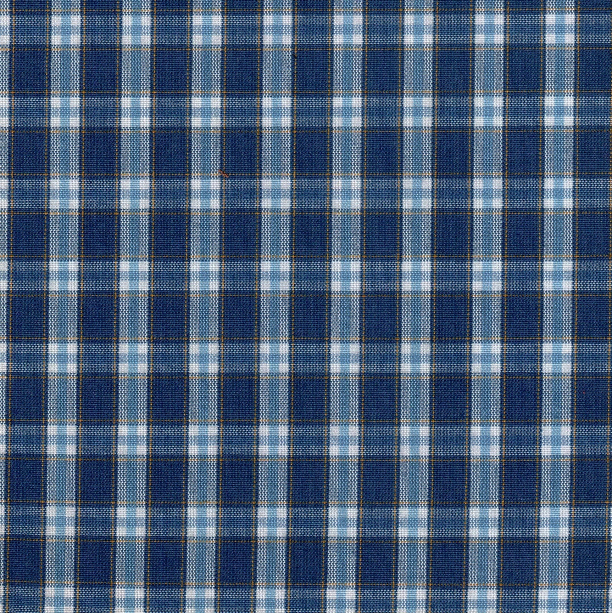 Tela Dacron azul con diseño de cuadros plaid en tonos azules; ideal para uniformes escolares e institucionales SchoolLine