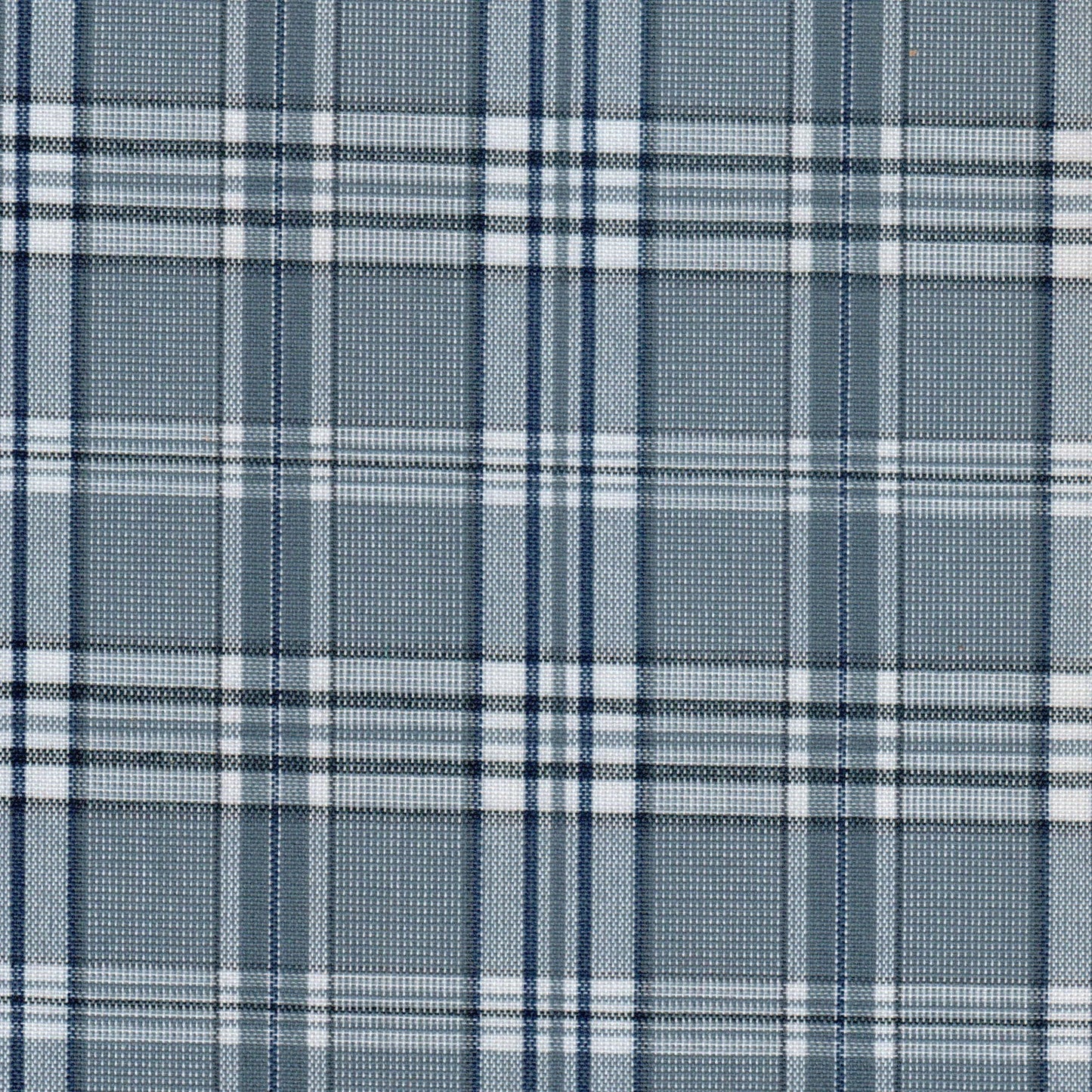 Tela 13002216 Dacron SchoolLine, tela a cuadros azul, blanco y gris, ideal para uniformes escolares e institucionales.