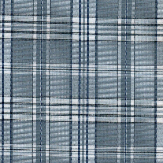Tela 13002216 Dacron SchoolLine, tela a cuadros azul, blanco y gris, ideal para uniformes escolares e institucionales.
