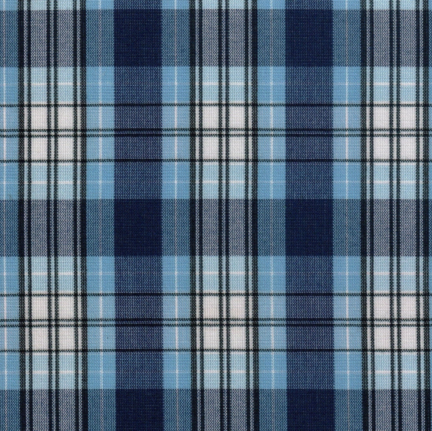 Tela SchoolLine Dacron para uniformes: azul claro y azul con patrón de cuadros tartán, tela escolar.