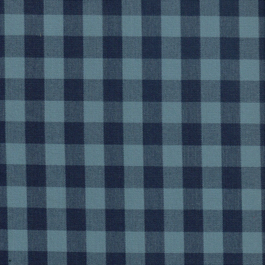 Tela 13002222 Dacron SchoolLine; tela de poliéster con cuadros azul oscuro y azul claro, ideal para uniformes escolares.