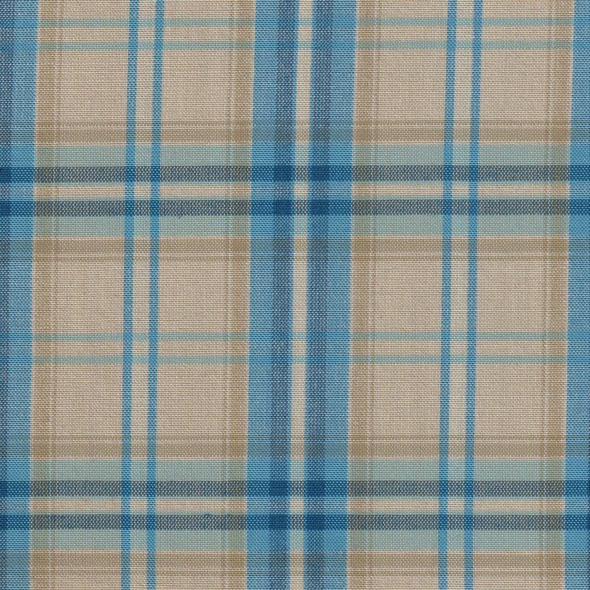 Tela 13002223 Dacron SchoolLine: tela a cuadros azul claro, azul marino y beige para uniformes escolares e institucionales.