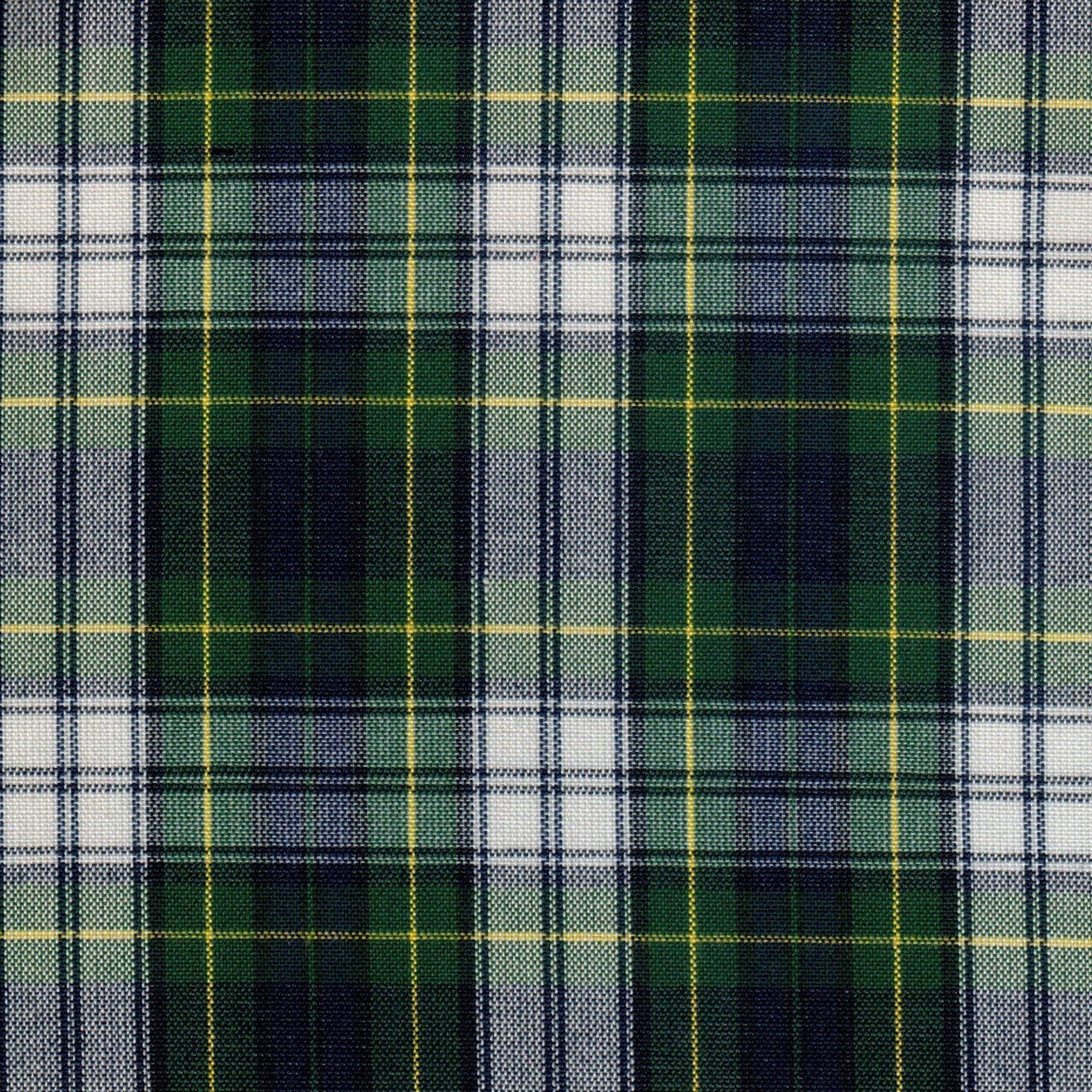 Tela SchoolLine 13002228 Dacron, tejido a cuadros verde, azul marino y amarillo para uniformes escolares e institucionales.