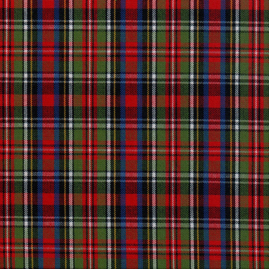 Tela Dacron SchoolLine para uniformes escolares con diseño a cuadros rojo y verde.