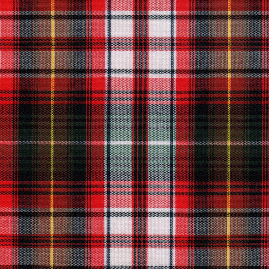 Tela SchoolLine 13002237 Dacron, tejido a cuadros rojo, negro y blanco para uniformes escolares e institucionales