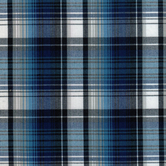 Tela escocesa azul y gris de SchoolLine (Dacron) para uniformes escolares.