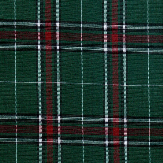 Tela 13002244 Dacron para uniformes escolares, tejido tartán verde con rayas blancas y rojas, SchoolLine