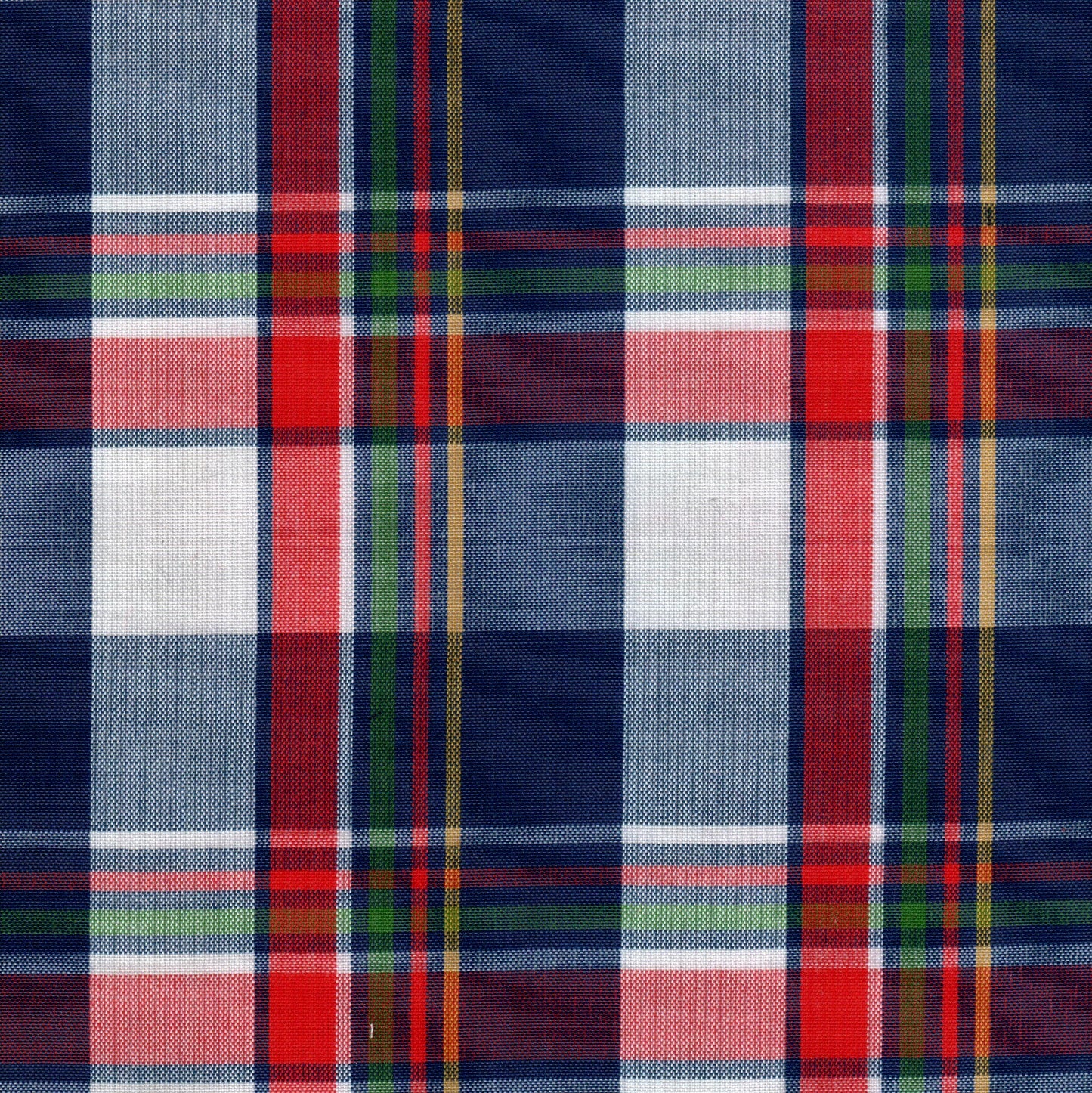 Tela poliéster Dacron SchoolLine, diseño a cuadros azul, rojo y verde, ideal para uniformes escolares.