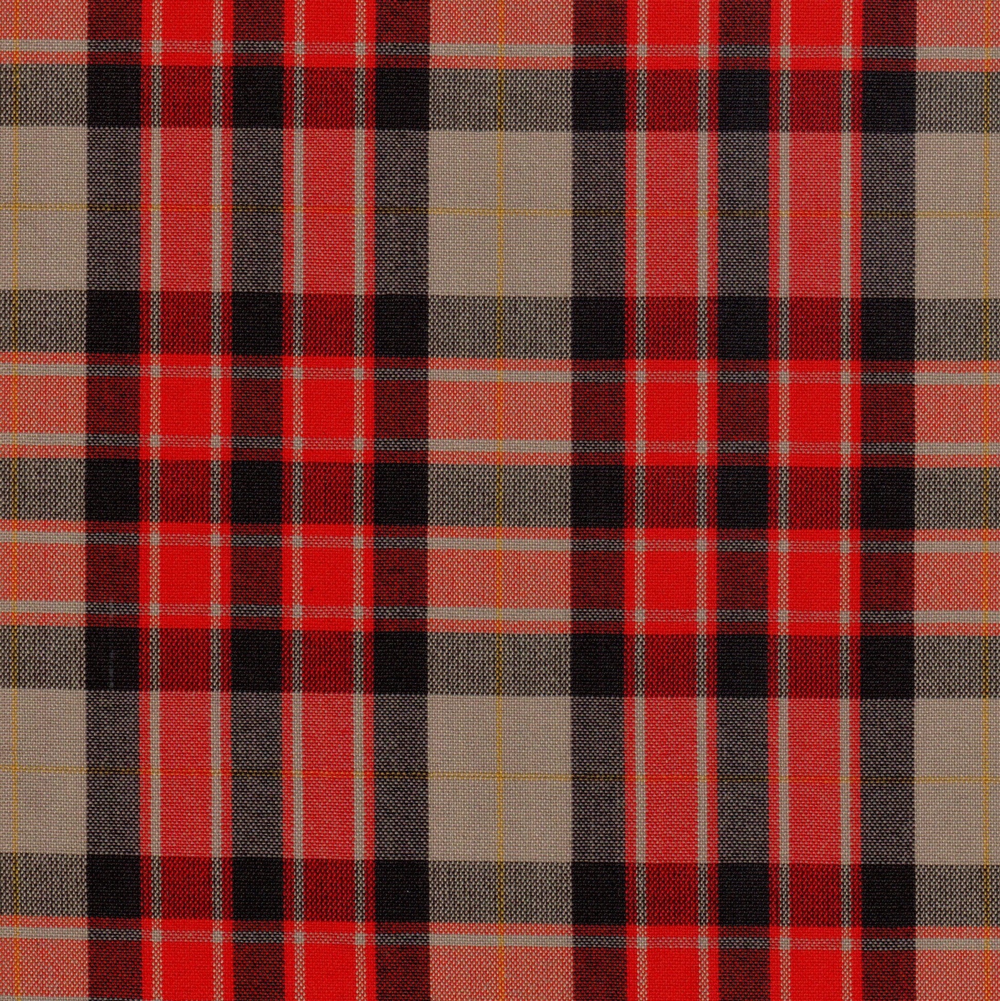 Tela SchoolLine 13002255 a cuadros rojo y beige con líneas finas, ideal para uniformes escolares e institucionales.