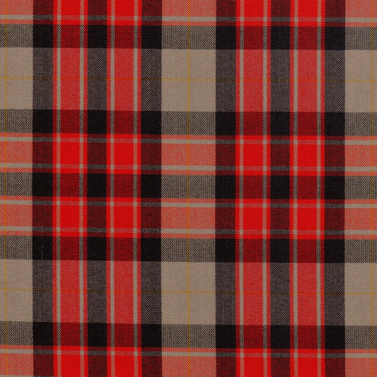 Tela SchoolLine 13002255 a cuadros rojo y beige con líneas finas, ideal para uniformes escolares e institucionales.