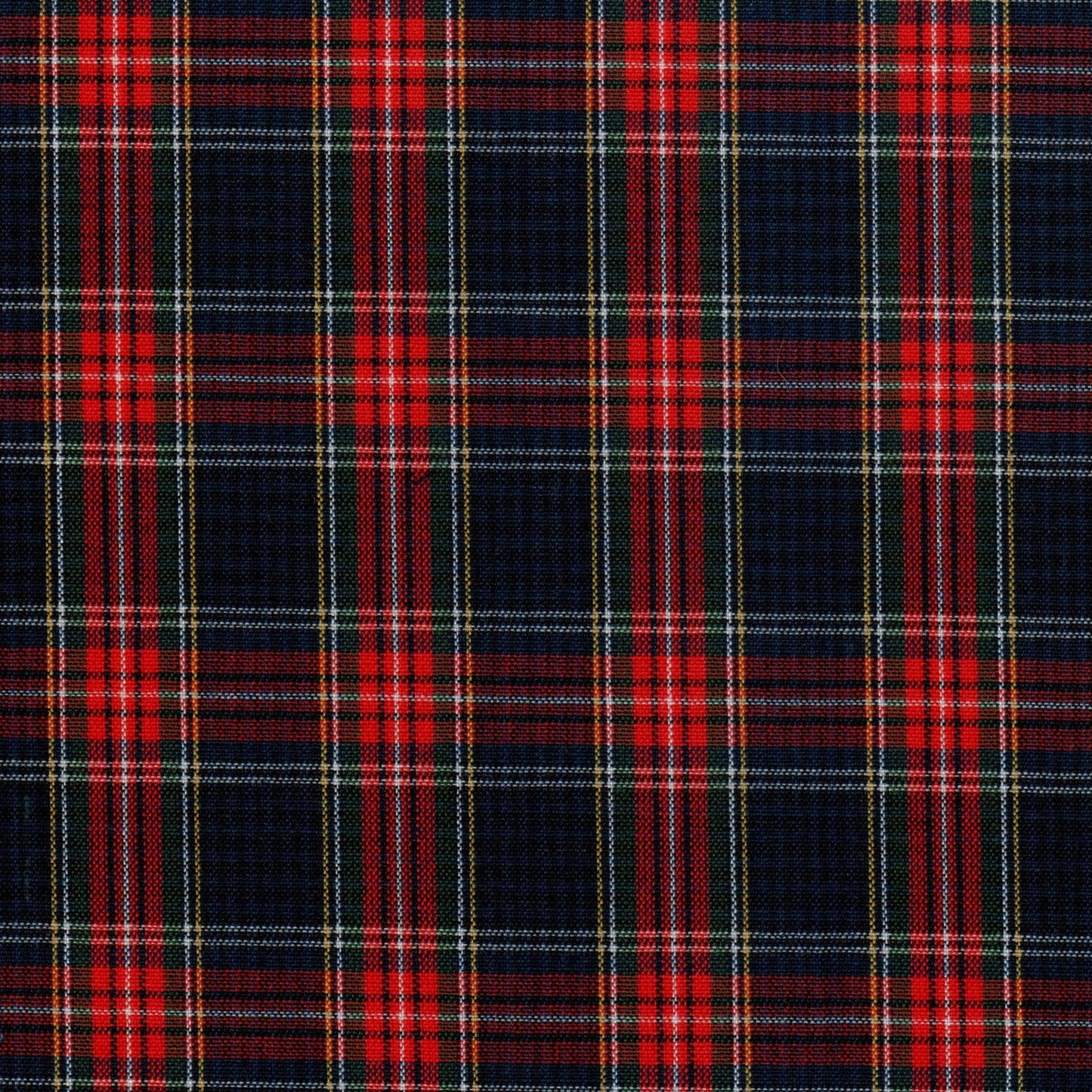 Tela tartán azul marino y rojo con cuadros; Dacron para uniformes escolares e institucionales, SchoolLine.