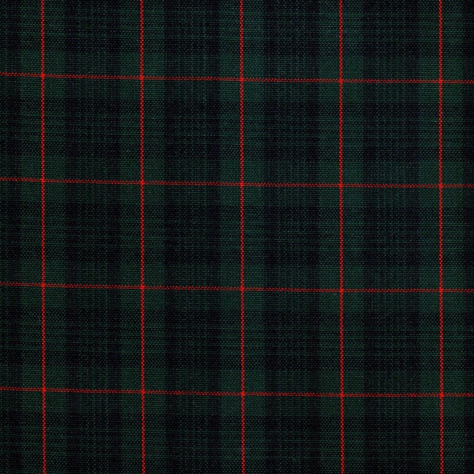 Tela SchoolLine 13002275 Dacron uniforme: tartán verde oscuro con líneas rojas, ideal para uniformes escolares e institucionales