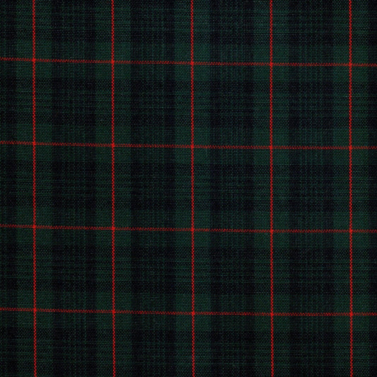 Tela SchoolLine 13002275 Dacron uniforme: tartán verde oscuro con líneas rojas, ideal para uniformes escolares e institucionales