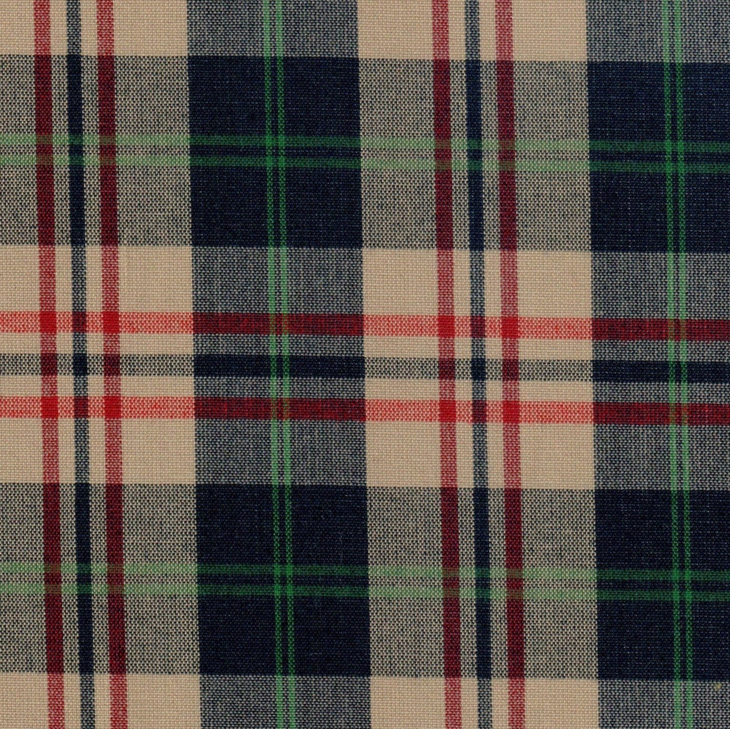 Tela 13002294 Dacron SchoolLine: poliéster tartán beige/navy/rojo/verde para uniformes escolares e institucionales