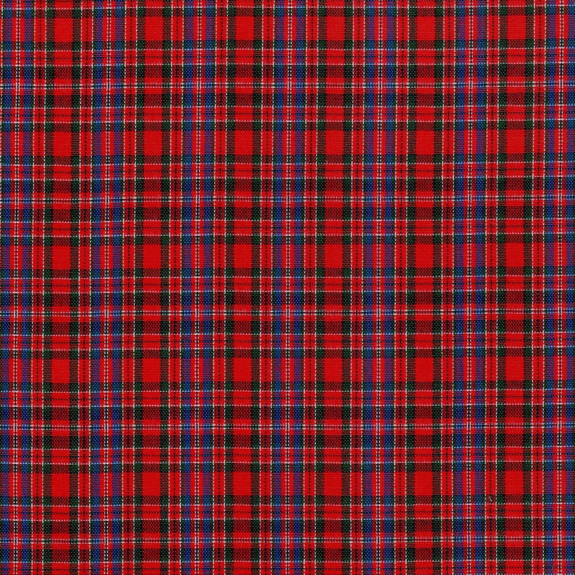 Tela 13002302 Dacron uniforme SchoolLine: tela a cuadros roja con azul, ideal para uniformes escolares.