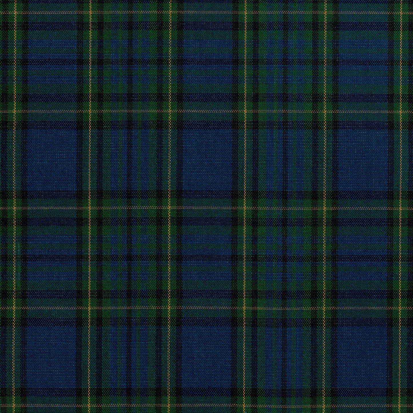 Tela Dacron para uniformes SchoolLine, tartán azul y verde con líneas amarillas.