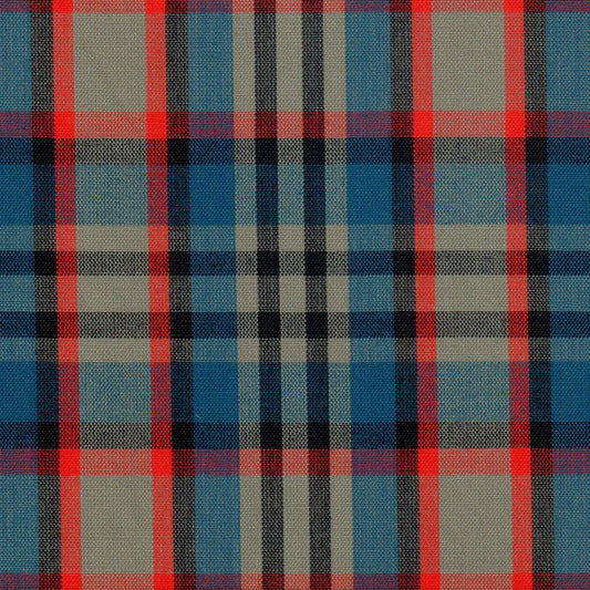 Tela 13002311 Dacron SchoolLine: tela a cuadros rojo, azul y beige, perfecta para uniformes escolares e institucionales.