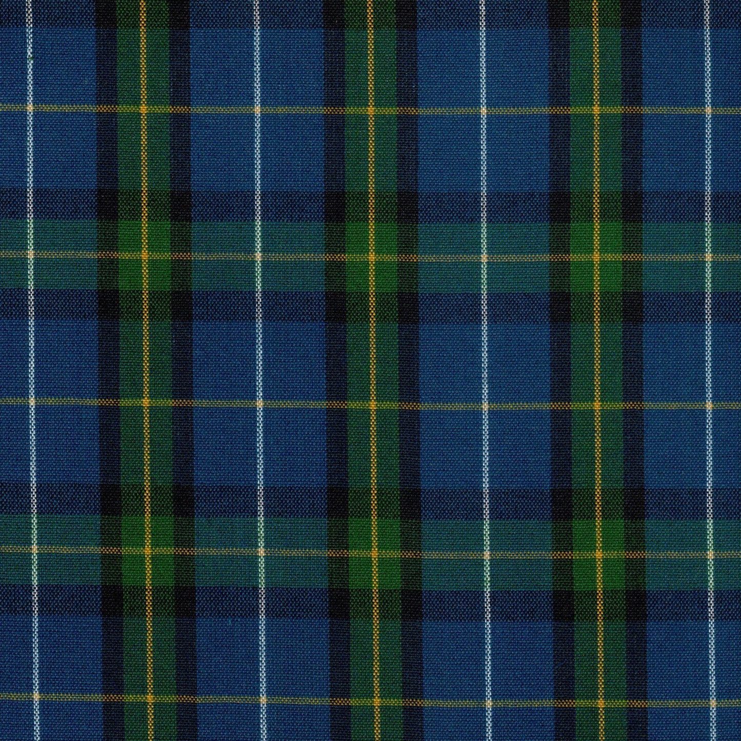 Tela Dacron SchoolLine: poliéster en tartán azul, verde y amarillo, ideal para uniformes escolares e institucionales.