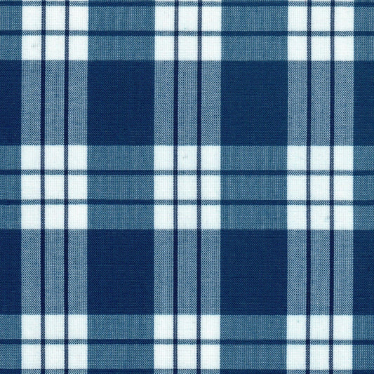Tela 13002321 Dacron SchoolLine, tela a cuadros azul marino, ideal para uniformes escolares e institucionales.