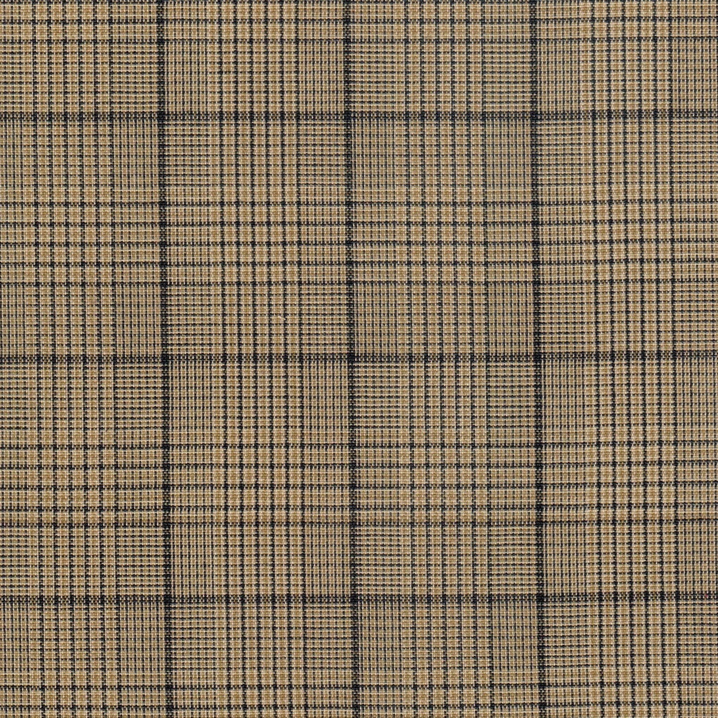 Tela uniforme SchoolLine 13002325, tejido tartán beige, marrón y negro, ideal para uniformes escolares e institucionales.