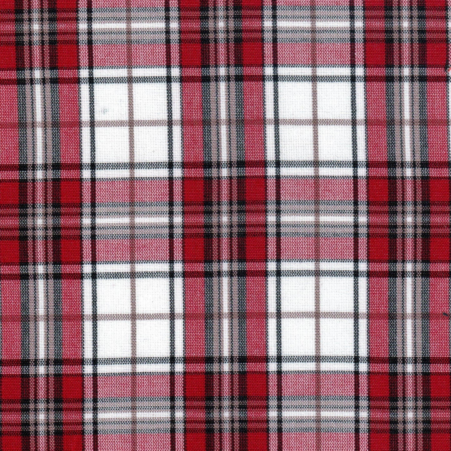 Tela SchoolLine 13002331 Dacron uniforme en tejido tartán rojo con negro y blanco, ideal para uniformes escolares