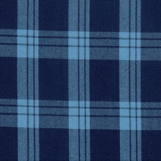 Tela SchoolLine Dacron para uniformes: tela azul marino y azul con patrón a cuadros, ideal para uniformes escolares.