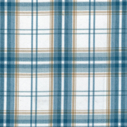 Tela de cuadros azul y beige Dacron, SchoolLine, para uniformes escolares e institucionales.