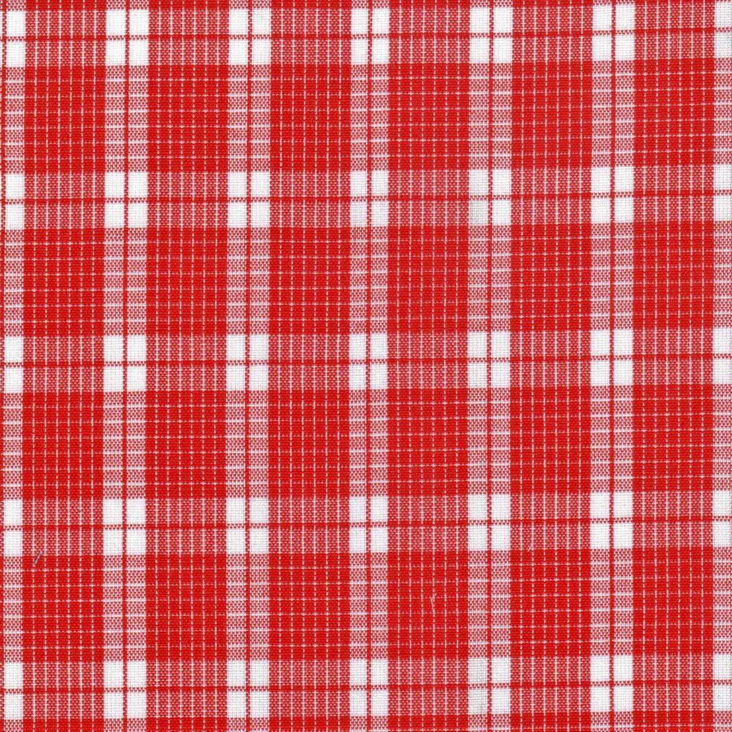 Tela Dacron SchoolLine en rojo y blanco a cuadros, poliéster para uniformes escolares e institucionales.