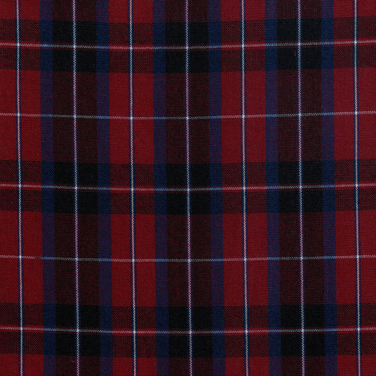 Tela Dacron SchoolLine 13002359 tartán rojo, azul y negro para uniformes escolares e institucionales