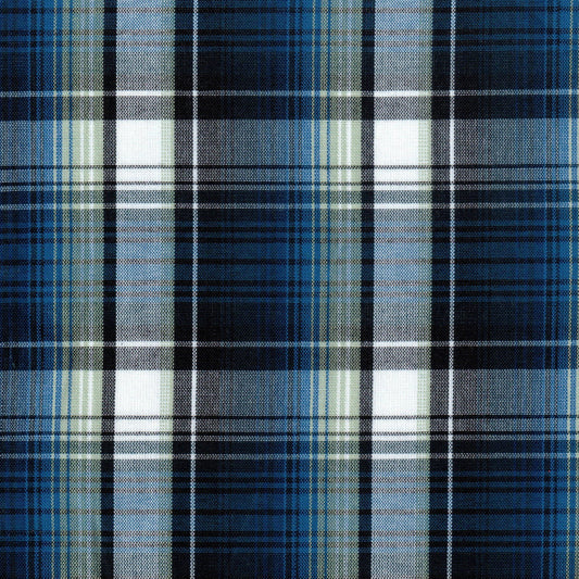 Tela SchoolLine 13002361 Dacron; tela azul marino a cuadros, ideal para uniformes escolares e institucionales.