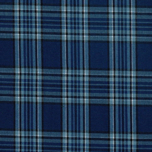 Tela Dacron SchoolLine azul con diseño tartán a cuadros, tela duradera para uniformes escolares e institucionales