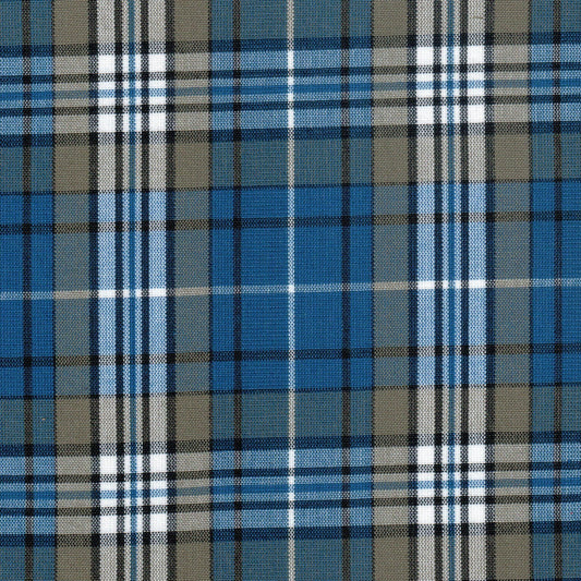 Tela tartán azul y beige cuadriculada, 13002376 Dacron de SchoolLine para uniformes escolares e institucionales
