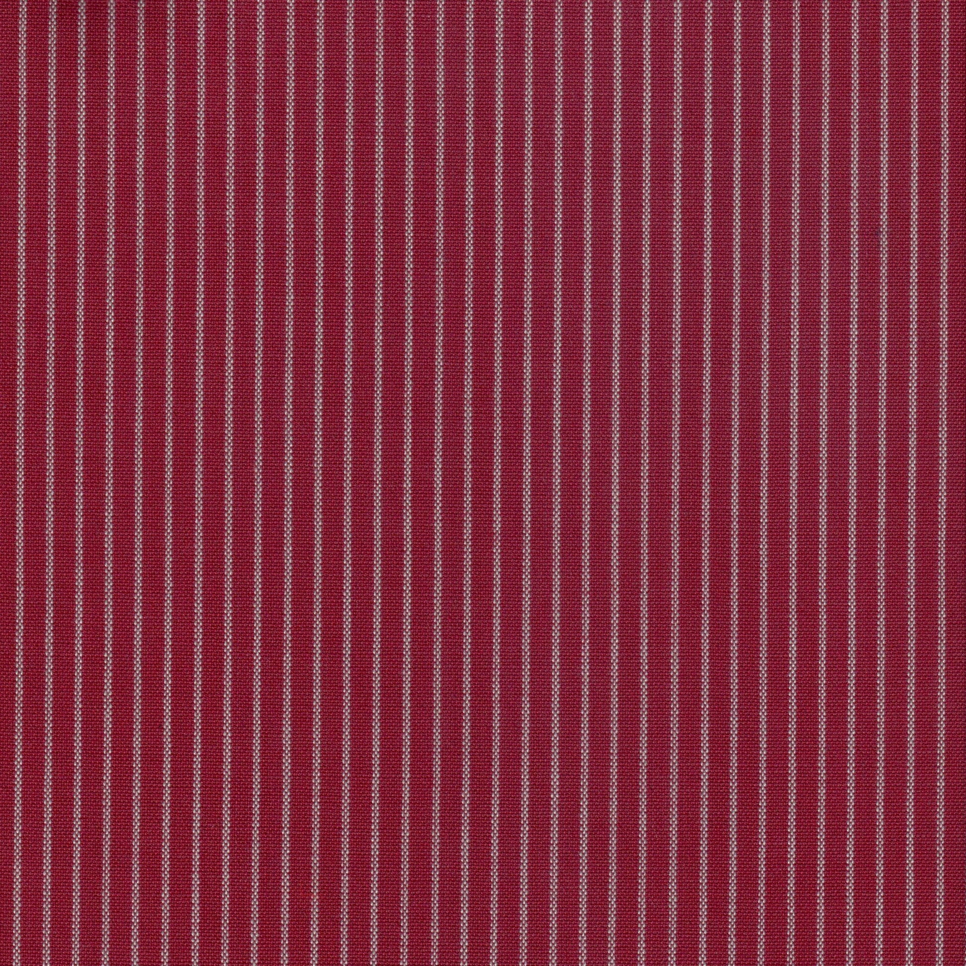 Tela SchoolLine 13002379 Dacron roja con rayas blancas verticales, ideal para uniformes escolares e institucionales.