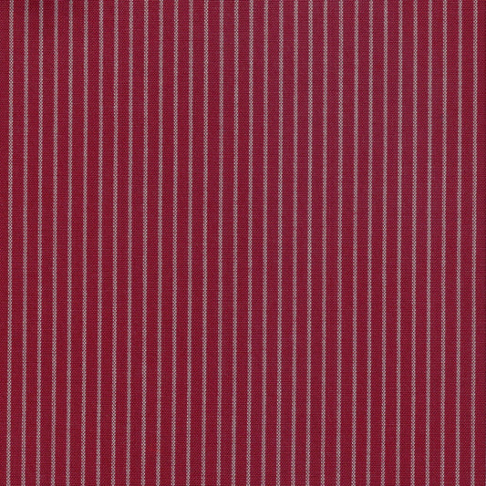 Tela SchoolLine 13002379 Dacron roja con rayas blancas verticales, ideal para uniformes escolares e institucionales.